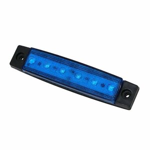 24V LED 6発 サイドマーカー 青 ブルー 1個 フラット 角型 9mm 薄型マーカー トラック 車高灯 車幅灯 路肩灯 ワークライト デイライト