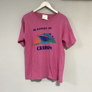 本物レフトフィールドLeftFieldコットンプリント半袖TシャツメンズサーフアメカジワークミリタリーストリートスケーターピンクSアメリカ製