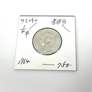 5987★コレクター アンティークコイン リバティコイン アメリカ 1964 ワシントン クオーターダラー 25セント 銀貨 硬貨 未洗浄