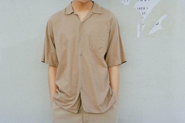 20SS COMOLI コモリ ベタシャンオープンカラーシャツ KHAKI SIZE3 R01-02011