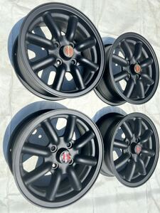 ☆ブラックレーシング Black Racing ホイール 4本 8スポーク 14インチ×6JJ +40 PCD:100 4穴 マットブラック ホイールキャップ付き☆