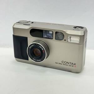 （A）【動作確認OK】CONTAX T2 コンタックス Carl Zeiss Sonnar f2.8 38mm T* チタンシルバー フィルムカメラ 詳細不明 現状品 ケース付き