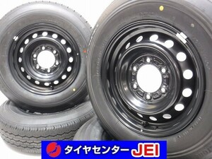 15インチ BS 新車外し ハイエース純正 195/80R15 107/105 LT 6J+35 139.7 中古タイヤホイール【4本セット】送料無料(AMS15-0811）