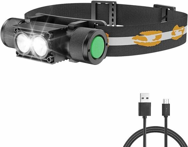 NPET LED ヘッドライト USB充電式 高輝度 超軽量 強力 小型 CREE社製LED 1100ルーメン明るい 6モード 