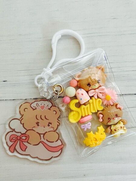 ガチャ詰めポーチ風☆仲良し④☆キャンディバックキーホルダー パーツまとめ売り