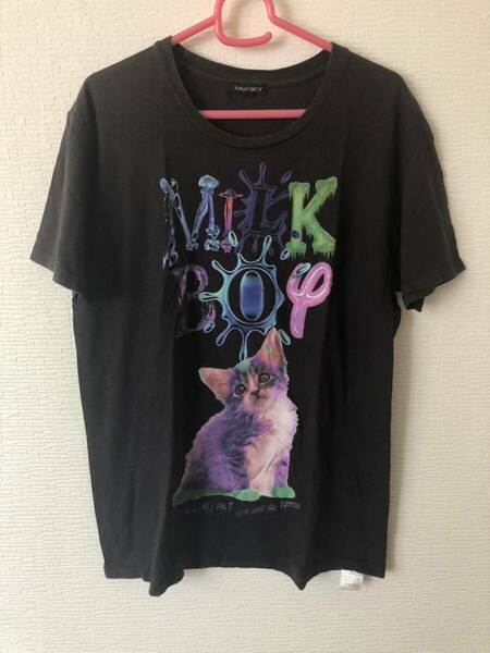 milkboy ミルクボーイ cat キャット 猫 ネコ Tシャツ ブラック