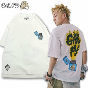 ガルフィー GALFY GAL 着火 FIRE Tee XLサイズ 142063 半袖Tシャツ #10 WHITE ヤンキー TGC ライター