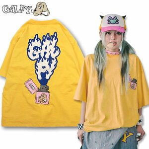 ガルフィー GALFY GAL 着火 FIRE Tee XLサイズ 142063 半袖Tシャツ #60 YELLOW ヤンキー TGC ライター