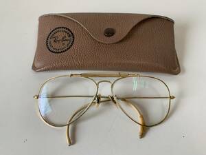 Yu216◆Ray-Ban レイバン◆メガネ 眼鏡 度あり B＆L RAY-BAN USA ゴールドフレーム BAUSCH&LOMB ヴィンテージ レトロ 収納ケース付き