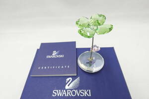 29344 * SWAROVSKI Swarovski crystal clover locking цветок цветок украшение с коробкой * б/у товар товары долгосрочного хранения 