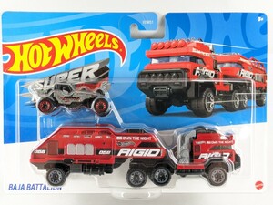 US版 ホットウィール スーパーリグ バハ・バタリオン 赤 Hot Wheels Super rigs BAJA BATTALION BDW51