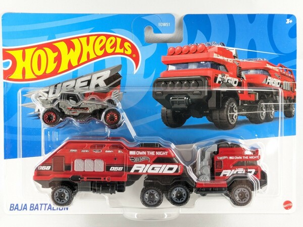 US版 ホットウィール スーパーリグ バハ・バタリオン 赤 Hot Wheels Super rigs BAJA BATTALION BDW51