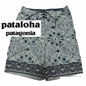 良品■pataloha パタゴニア■ボードショーツ ショートパンツ 総柄 30 M グレー ネイビー スイムショーツ Patagonia パタロハ ネイティブ柄