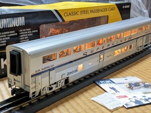 K-Line company manufactured 3 line type O gauge Amtrak super liner 2 storey building . push car full scale doll installing!