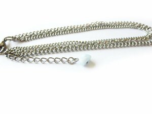 3 ream stainless steel chain anklet total length approximately 29cm(25cm+4cm adjuster ) aquamarine FN83