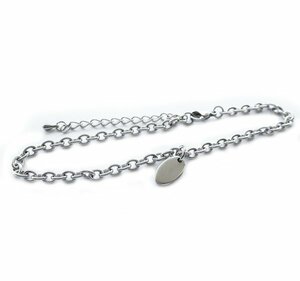  stainless steel chain tag charm attaching anklet small legume type FN70 width 4mm 25cm(21+4cm adjuster )