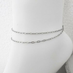  stainless steel anklet 2 ream small legume width 2mm FN124 26cm(22+4cm adjuster )