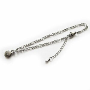  Mini charm attaching stainless steel chain anklet FN68 26cm(22+4cm adjuster )