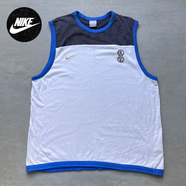 00s NIKE ナイキ タンクトップ インテル ゲームシャツ サッカー XL ベスト ノースリーブ