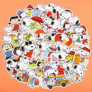 スヌーピー　ステッカー　大きめシール 防水加工 50枚セット SNOOPY