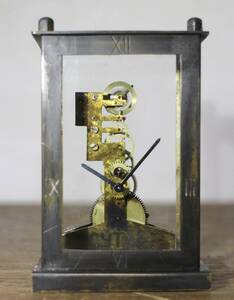 アンティーク CYTAS 機械式 置時計 ガラス ゼンマイ時計 正常動作品