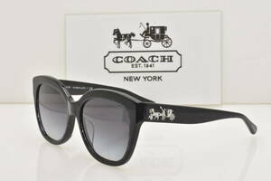 ★新品・正規輸入品！COACH コーチ サングラス HC8264F 55468G ブラックブルーゲッダーシグ ブルースモークグラディエント　フルフィット