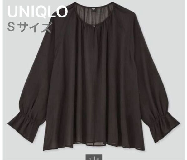 UNIQLO ユニクロ シフォンブラウス　七分袖　Sサイズ