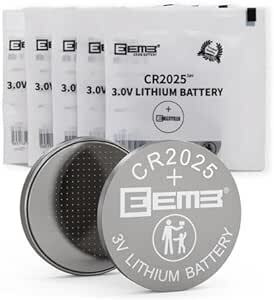 EEMB 5パックCR 2025電池3 Vリチウム電池ボタンコイン電池2025キーFOB、電卓、コインカウンタ、腕時計、心拍数モニ