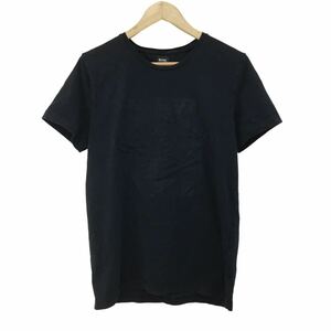 C348 HUGO BOSS ヒューゴボス 半袖 Tシャツ エンボス加工 デザイン ティシャツ トップス カットソー メンズ M ネイビー 紺 