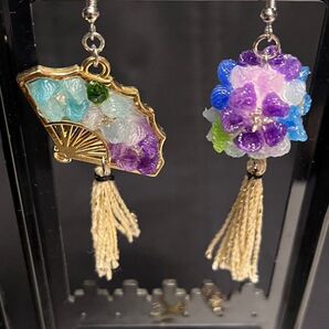 ピアス イヤリング つまみ細工 和風 ハンドメイド