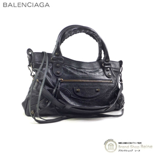 バレンシアガ （BALENCIAGA） ザ・ファースト 2way ハンド ショルダー バッグ ミラーチャーム付き 103208 ブラック（中古）