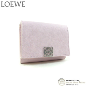  Loewe (LOEWE) дыра грамм Try складной 6cc бумажник compact три складывать кошелек C821TR2X02 свет розовый ( новый товар )