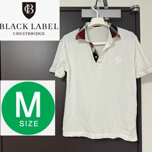 BLACK LABEL CRESTBRIDGE ブラックレーベル クレストブリッジ 半袖 メンズ Mサイズ M ホワイト 半袖ポロシャツ ポロシャツ シャツ 白 ロゴ