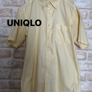 ユニクロ UNIQLO 半袖シャツ　ノンアイロン ボタンダウンシャツ L 