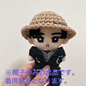 すのチル スノぬい 帽子 紫 麦わら帽子風