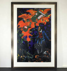 [ genuine work ] width tail ..[... .V]1989 year large size silk screen autograph . edition have 