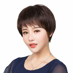  wig lady's Short Bob net one body full wig pile . equipped natural nature ( dark brown )