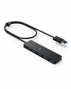 Anker USB3.0 ウルトラスリム 4ポートハブ USB ハブ 60cm ケーブル 5Gbps高速転送 バスパワー 軽量 コンパクト MacB