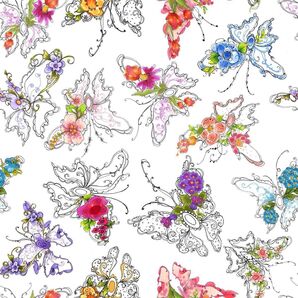 ロラライハリス ④Flight of Fancy 白生地 45㎝×110㎝