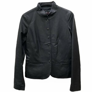  Agnes B special agnes b. jacket outer garment ram leather sheep leather black black lady's size 34