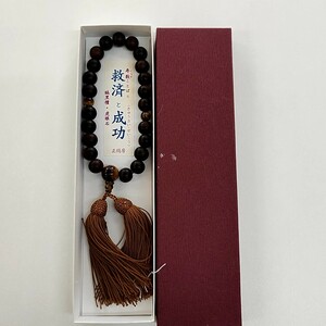 [TM0601] beads . ebony . eye stone silk . natural stone ... Buddhist altar fittings Japan JAPAN retro collection Tiger I stone 