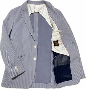TAKEO KIKUCHI Takeo Kikuchi tailored jacket L 2B Anne темно синий summer жакет box бирка необшитый на спине мужской полоса голубой 