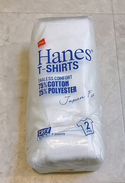 Hanes Japan Fit ヘインズ ジャパンフィット 2PクルーネックTシャツ ブルーパック Lサイズ