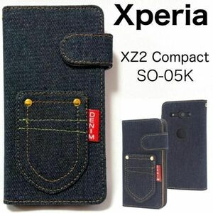 xperia xz2 compact ケース so-05k ケース デニム手帳型ケースXperia XZ2 Compact SO-05K