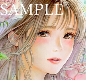  hand-drawn illustrations flower time .5[rose] original literary creation girl beauty picture A4