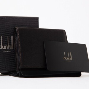 ★ほぼ未使用品★ダンヒル ホック式 コンパクト コインケース ☆ブラック カーフレザー 小銭入れ dunhill 財布 ミニ ロゴ ゴールド金具 E98