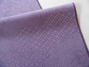 #.# старый ткань кимоно лоскут / - gire18.5×142 натуральный шелк .... Edo мелкий рисунок дорога длина . брать . темный . фиолетовый шелк . кукла ткань умение 