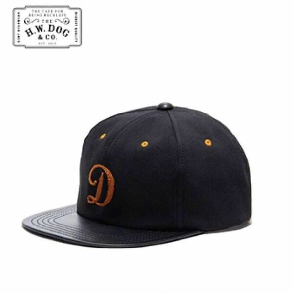 ◆THE H.W.DOG&CO ベースボールキャップ◆D-00796 レザー　ブラック　黒　野球帽　帽子　エイチダブリュードッグ　刺繍タグ　