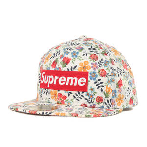 Supreme サイズ:7 1/2(59.6cm) 13SS NEW ERA Liberty フローラル柄 ボックスロゴ ベースボールキャップ Floral Box Logo ホワイト