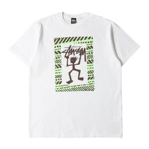 STUSSY ステューシー Tシャツ サイズ:XL ラスタマン プリント クルーネック 半袖Tシャツ ホワイト 白 トップス カットソー ストリート